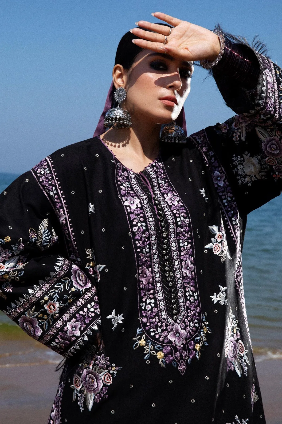 Zara Shahjahan Embroidered Luxury Lawn Unstitched 3Pc Suit D-04B SIFFA